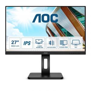 Aoc monitor 27`` led ips q27p2q 2560x1440 quad hd tempo di risposta 4 ms