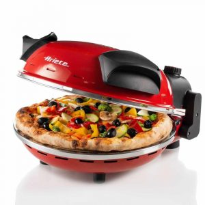 Ariete pizza 909 fornetto per pizza 400 gradi cuoce in minuti piastra in pietra refrattaria 33 cm di diametro 1.200 watt timer 30` rosso