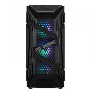 Asus gt301 tuf gaming case gaming atx mid tower pannello laterale vetro temperato 3 ventole 120mm aura supporto cuffie nero