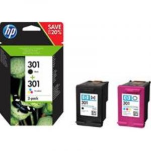 Hp 301 combo pack confezione da 2 cartucce originali d`inchiostro multicolore