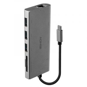 Lindy hub di interfaccia usb 3.2 gen 1 type-c 5000 mbit-s grigio