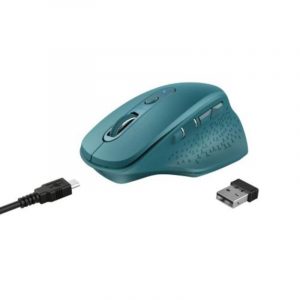 Trust ozaa rechargeable mouse ottico ricaricabile wireless ricevitore usb ergonomico 6 pilsanti 2.400 dpi blu