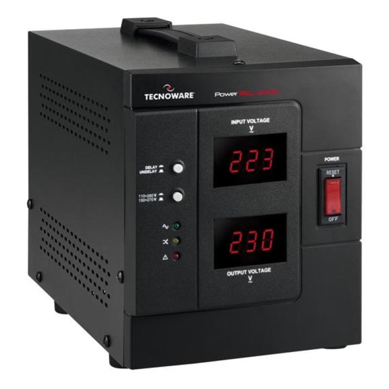 Tecnoware power reg 3000va/2400w stabilizzatore elettronico monofase protezione da sbalzi, picchi e cali di corrente