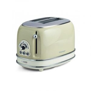 Ariete 155 tostapane vintage beige 2 fette con pinze 6 livelli di tostatura 810w corpo acciaio inossidabile vassoio raccoglibriciole estraibile