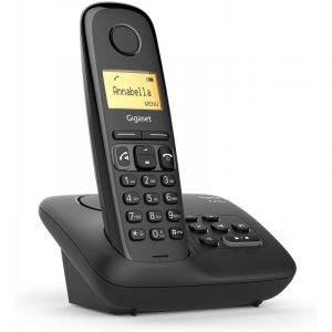 Gigaset a270a cordless con segreteria telefonica display 1.5 80 memorie id chiamante vivavoce nero