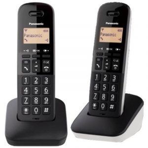 Panasonic kx-tgb612jt coppia cordless display 1,4`` blocco chiamate id rubrica nero-bianco