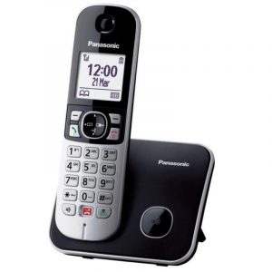 Panasonic kx-tg6851jtb cordless dect display 1.8“ blocco chiamate id vivavoce nero