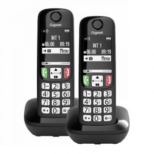 Gigaset e270 duo cordless dect tasti grandi vivavoce + aggiuntivo black