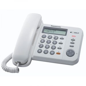 Panasonic kx-ts580ex1 telefono a filo con display lcd id chiamante vivavoce e rubrica bianco