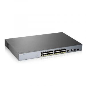 Zyxel gs1350-26hp-eu0101f switch 26 porte gestito l2 gigabit 24 x 10/100/1000 (poe+) + 2 x sfp gigabit combo poe+ 375 w