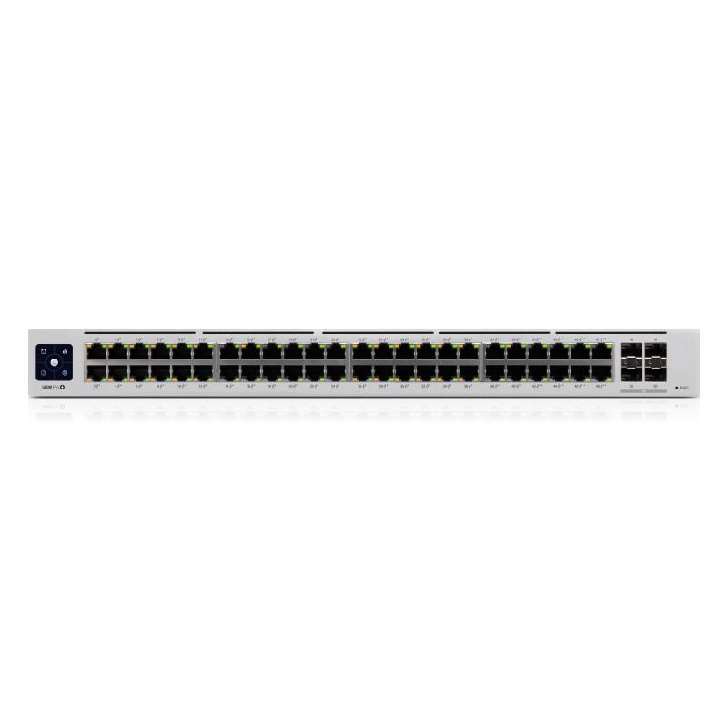 Ubiquiti usw-pro-48-poe-eu switch gestito l2/l3 48 porte gigabit 10/100/1000 di cui 40 porte poe+ 8 porte poe++ (poe 600 w) 4 porte sfp+ montabile a rack