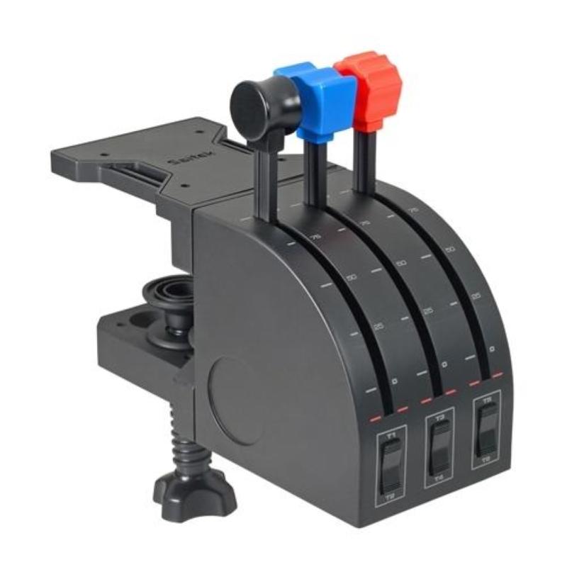 Logitech g saitek pro leve assiali per quadrante acceleratore di volo professionale 9 ?comandi programmabili 3 leve extra base montaggio regolabile 3 interruttori a 2 vie usb pc