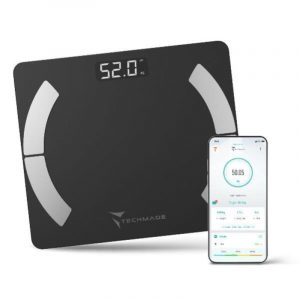 Techmade bilancia pesapersone smart digitale 180kg nera