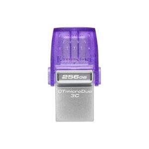 Kingston technology datatraveler microduo 3c chiavetta usb 256gb acciaio inossidabile-porpora