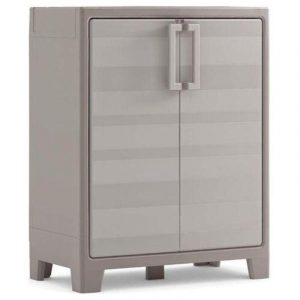 Keter armadio basso gulliver con 2 ripiani regolabili beige 80x44x100 cm
