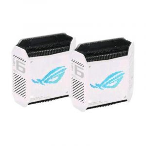 Asus rog rapture gt6 ax10000 router gaming aimesh 1 banda tripla wi-fi 6 accelerazione software di triplo livello asus rangeboost plus 4xporte ethernet rj-45 1xusb-3.0 bianco 2pz