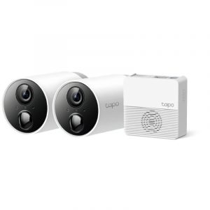Tp-link tapo c400s2 kit 2 x telecamere tapo c400 wi-fi 2k qhd interno esterno + hub tapo h200