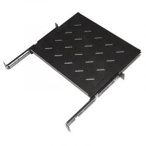 Link ripiano universale per armadio rack estraibile su binari telescopici 1 unita` nero 350mm.