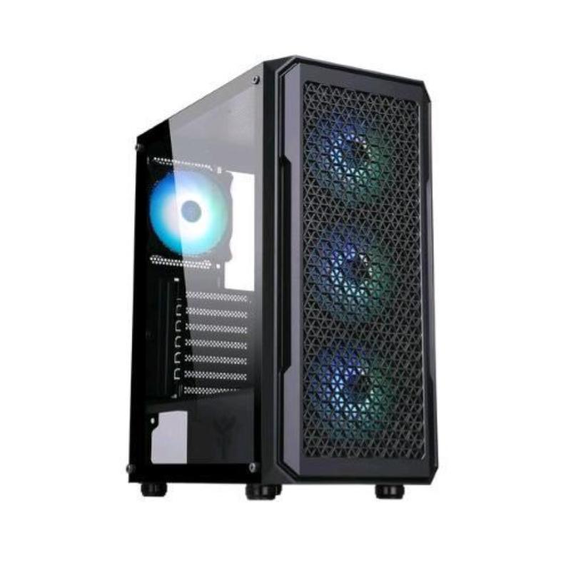 Itek six triangle gaming case midi tower finestre trasparenti nero