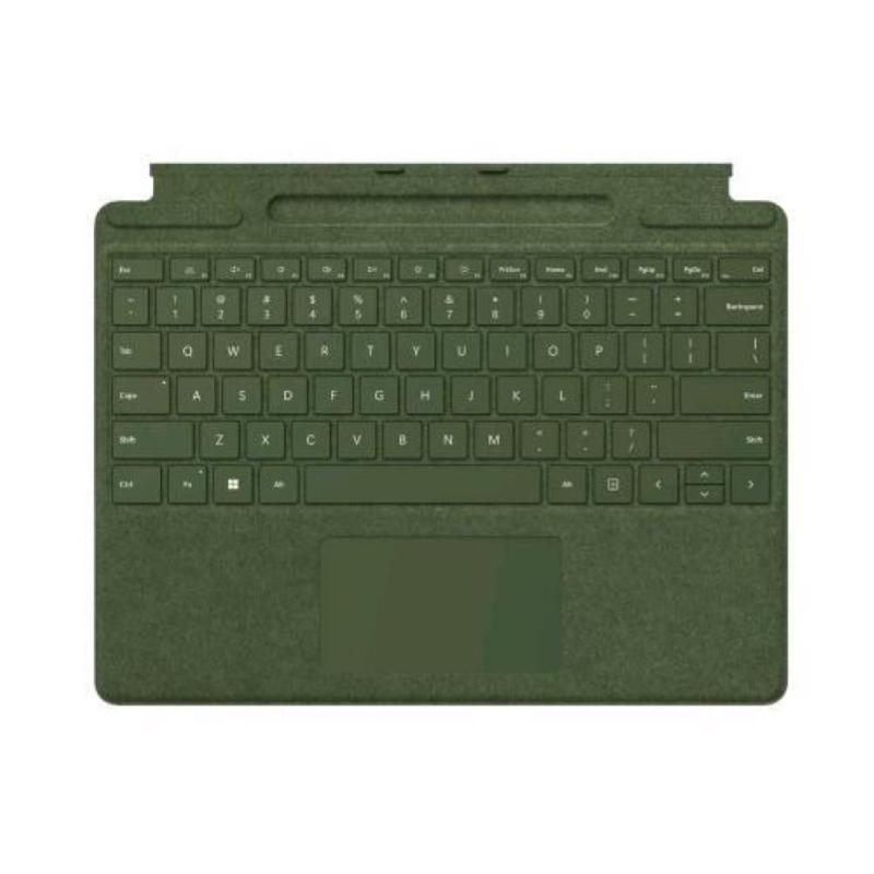 Microsoft surface pro signature keyboard tastiera con touchpad accelerometro porta surface slim pen 2 e supporto di ricarica qwerty italiana verde foresta