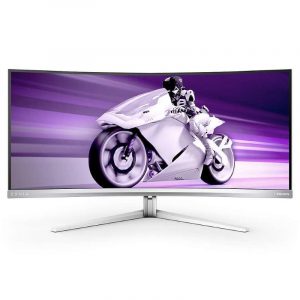 Philips evnia 34m2c8600 monitor da gioco curvo wqhd da 34 pollici, 175 hz, ambiglow, hdr400, freesync premium pro, g-sync comp. (3440×1440, 0,1 ms gtg, hdmi, displayport, usb-c, hub usb) grigio-bianco