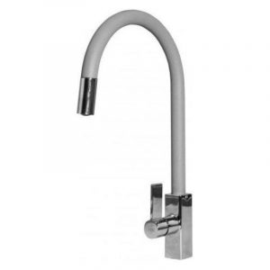 Elleci mmkrap79 rain plus miscelatore monocomando con canna girevole e doccetta estraibile aluminium 79