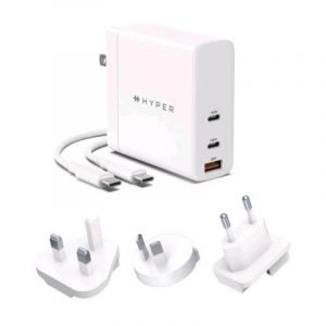Targus hyperjuice gan caricabatterie da vrete pd 3.1 da 140w 2xusb-c 1xusb-a qc 3.0 bianco