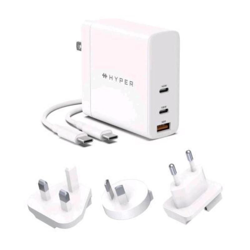 Targus hyperjuice gan caricabatterie da vrete pd 3.1 da 140w 2xusb-c 1xusb-a qc 3.0 bianco