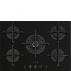 Smeg piano cottura incasso gas 5 zone filo 70/75cm nero pv275b