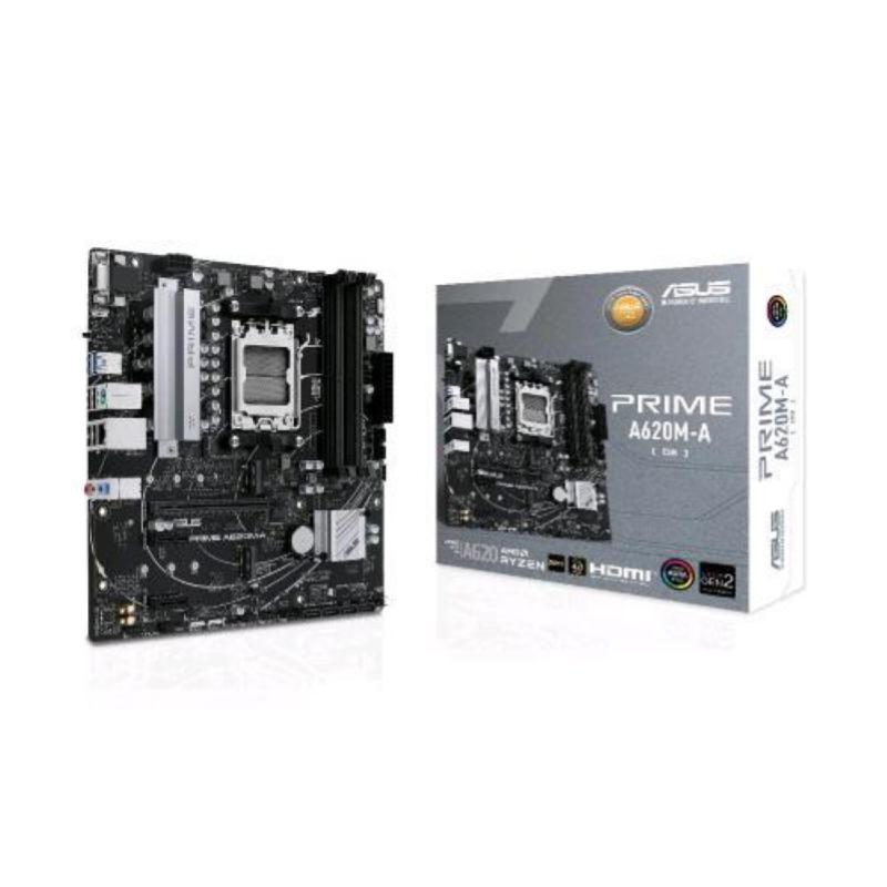 Asus prime a620m-a-csm scheda madre amd a620 presa am5 ddr5-sdram wi-fi microatx pci express 4.0 4xusb-a 2.0 2xusb-a 3.2 1xlan rj-45 1xvga 1xhdmi 1xdisplayport 1xps/s