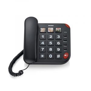 Brondi bravo 15 telefono con filo vivavoce 10 mem.+ 3 mem. dedicate led nero