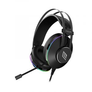 Noua pillar cuffie gaming usb rgb rainbow over-ear con driver da 50mm microfono flessibile omnidirezionale audio surround 7.1 illuminazione personalizzabile