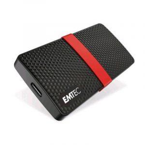 Emtec x200 ssd 500gb esterno portatile usb-c 3.1 3d nand velocita di lettura 450 mb/s velocit di scrittura 420 mb/s nero rosso