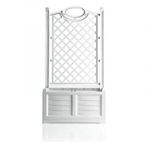 Bama fioriera separe` con spalliera bianca 80×42,5x150h ideale per separare e abbellire i tuoi spazi esterni