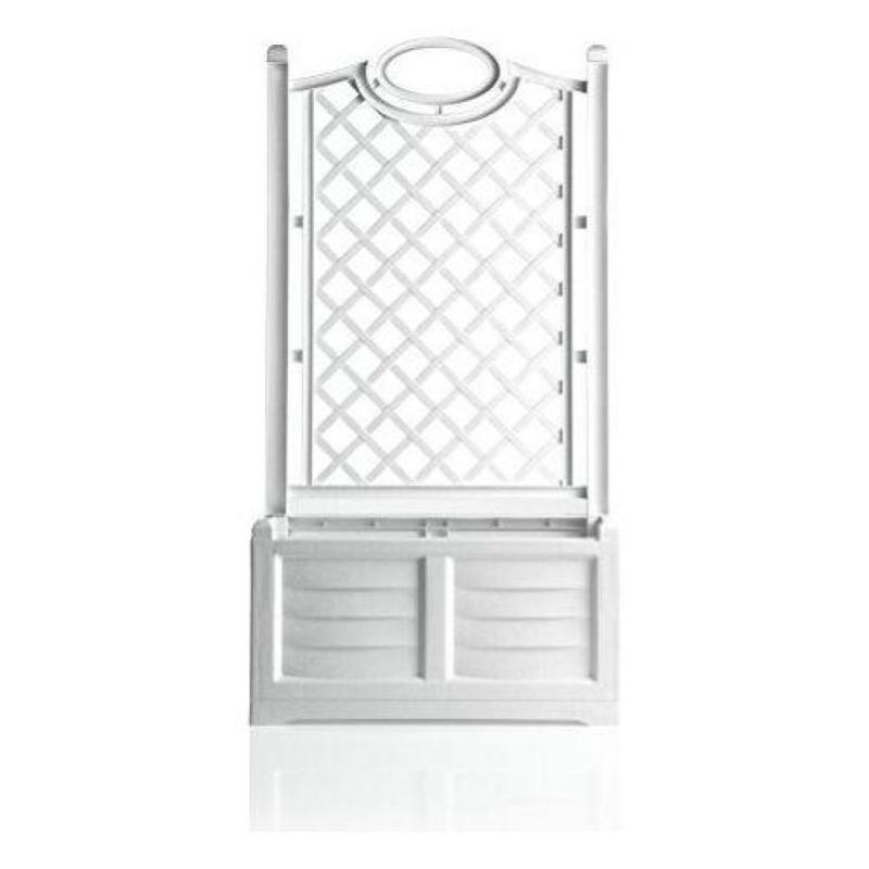 Bama fioriera separe` con spalliera bianca 80x42,5x150h ideale per separare e abbellire i tuoi spazi esterni