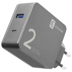 Cellular line duo charger ultra usb-c per laptop 48w- nero
