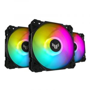 Asus tuf gaming tf120 argb ventola per case, 120mm, avanzato cuscinetto fluidodinamico (fdb), illuminazione argb aura sync, controller multifunzione incluso, durata 250.000 ore, 3 pezzi, nero