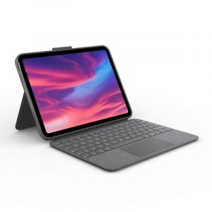 Logitech combo touch apple ipad 10.9 10 gen custodia tastiera e carta con trackpad retroilluminato apple smart connector qwerty italiana grigio oxford
