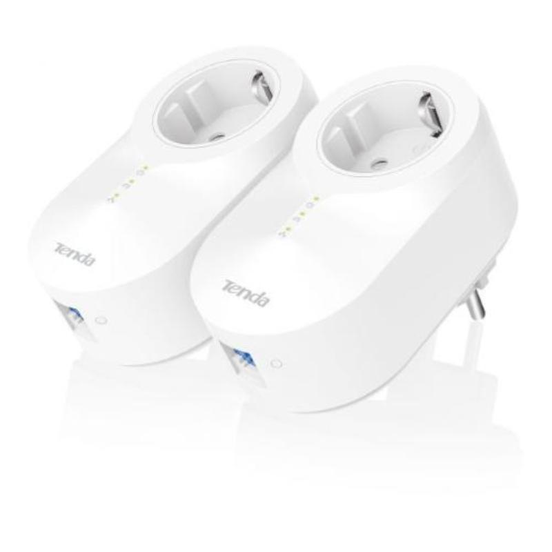 Tenda ph6 kit adattatori ethernet rete elettrica av1000 mbps su powerline 1 porta gigabit ethernet plug and play home plug av2 presa corrente integrata white