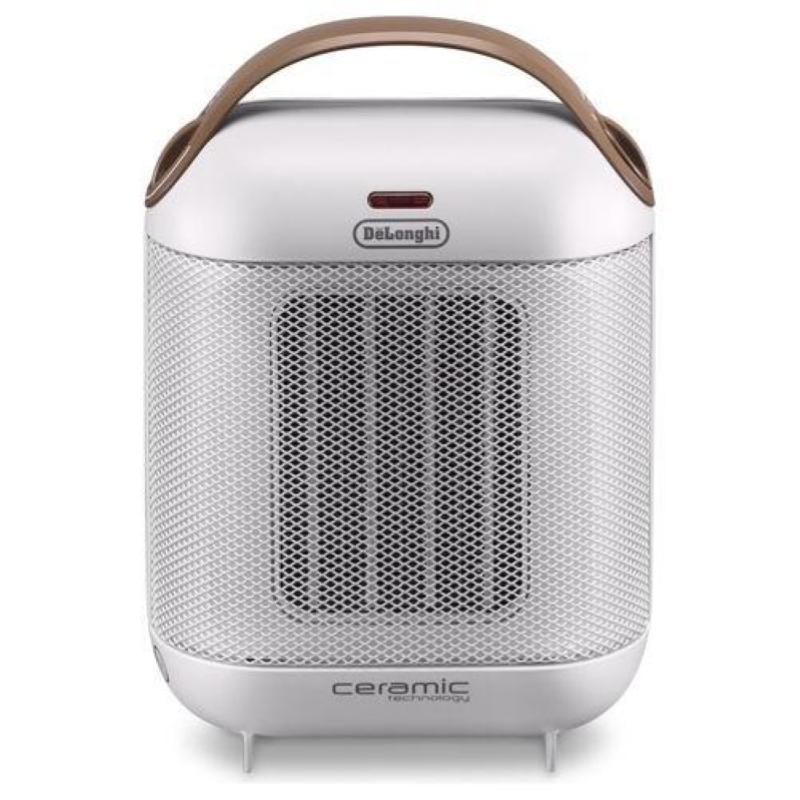 Delonghi capsule hfx30c18.iw stufetta con elettroventola 1800w marrone-bianco