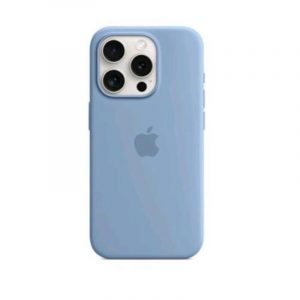 Apple iphone 15 pro custodia magsafe in silicone winter blue