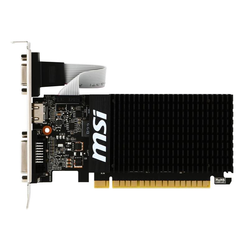 Msi geforce gt710 2gd3h lp scheda grafica, 2 gb gddr3, pci express 2.0, hdmi + dl-dvi-d, nero