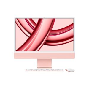 Apple imac 4.5k all in one 24 retina display 4.5k ultra hd 4480 x 2520 chip m3 cpu 8-core gpu 10-core ram 8gb-ssd 256gb-wi-fi 6e-macos sonoma pink