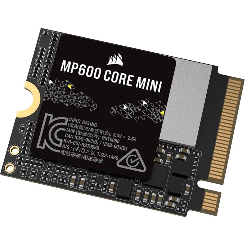 Corsair mp600 core mini ssd 1.000gb m.2 2230 nvme pci express 4.0 qlc 3d nand lettura: 5000 mb/s scrittura: 3800 mb/s
