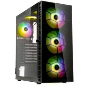 Kolink observatory case midi tower atx 3+1 ventole installate illuminazione led rgb pannello in vetro temperato black