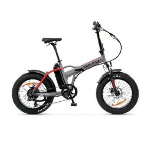 Argento mini max bici elettrica pieghevole 250w ruote da 20 x 4 velocita` 25 km/h autonomia 30/70 km freni a disco grigio