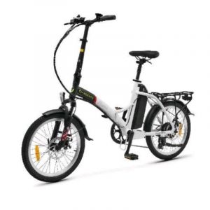 Argento piuma foldable bici elettrica pieghevole 250w ruote da 20 x 1.95 velocita` 25 km/h autonomia fino a 70 km freni a disco silver