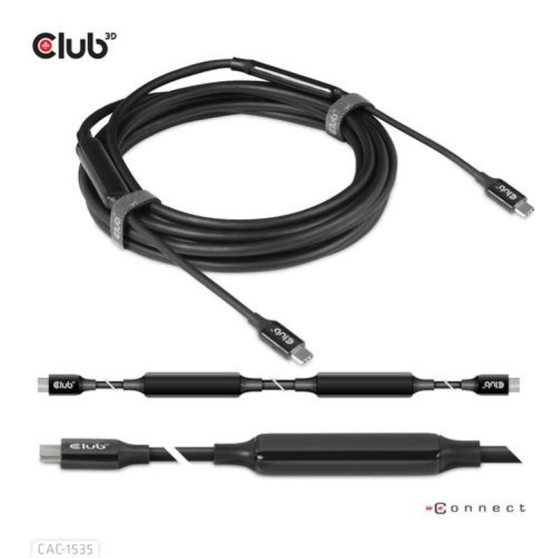 Club3d cavo usb type-c 3.2 gen 2 m-m 5 mt supporta fino a 10gbps/8k 60hz/60watt black