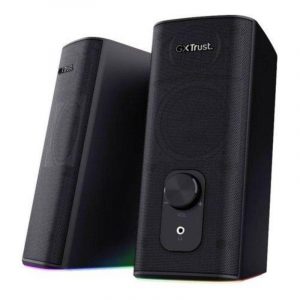 Trust gxt612 cetic 2.0 rgb coppia di speaker doppia connessione bluetooth + jack 3,5mm 9w rms illuminazione rgb nero