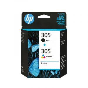 Hp 305 2-pack tri-color-black original ink cartridge cartuccia d`inchiostro 2 pezzi originale resa standard nero ciano-magenta-giallo